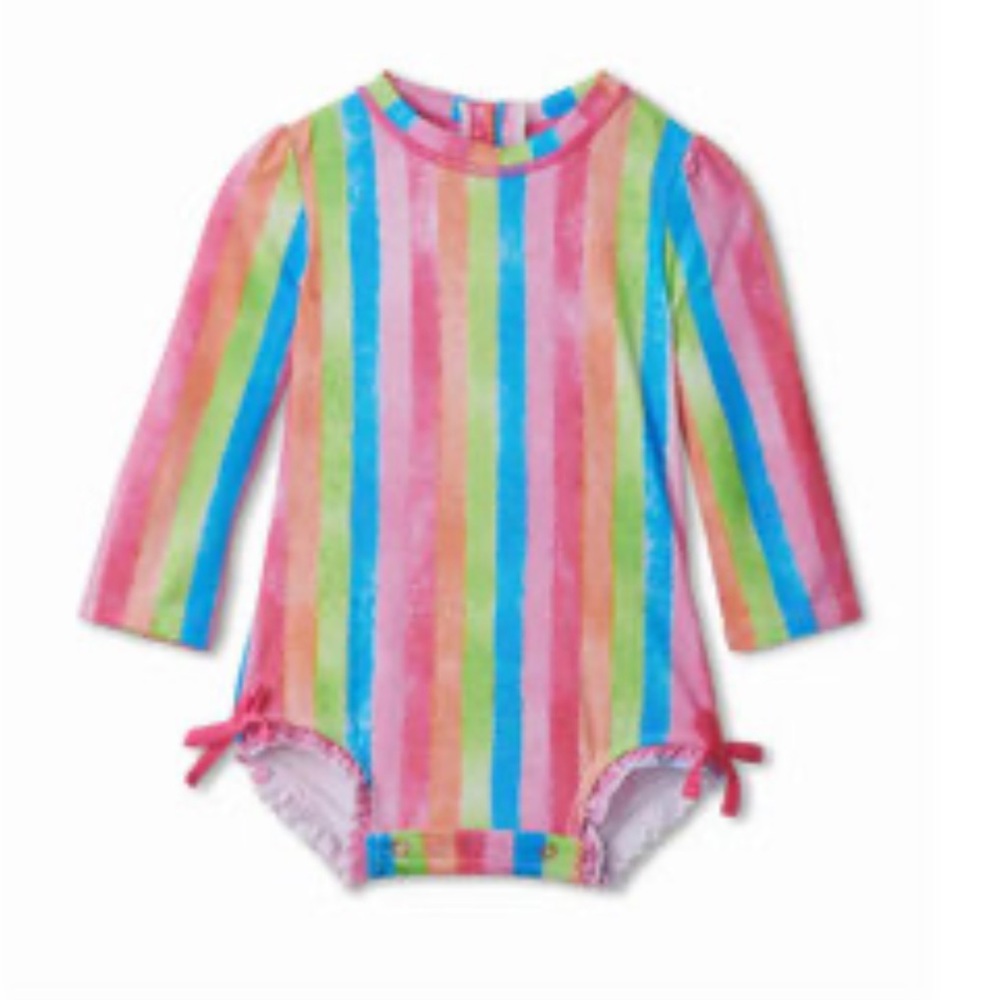 Hatley Rainbow Stripes Baby Rashguard Swimsuit